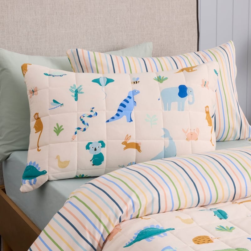 Creatures Natural Jersey Quilted Quilt Cover Set