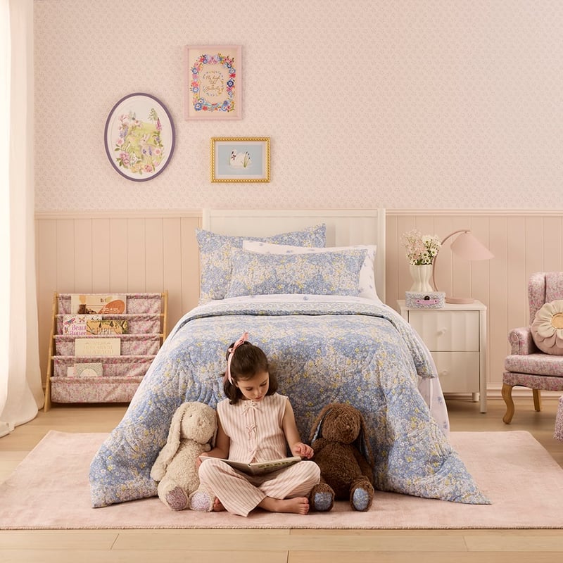 Heirloom Lenni Blue Quilted Quilt Cover Set