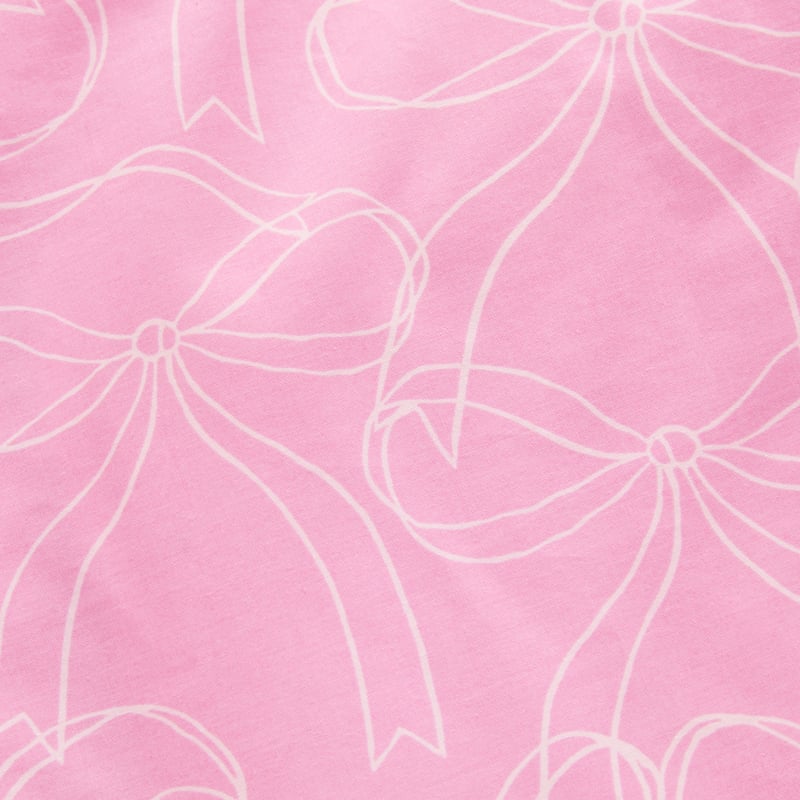 Bow Pink Quilted Cot Quilt Cover Set
