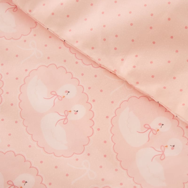 Swan Love Apricot Cot Quilt Cover Set