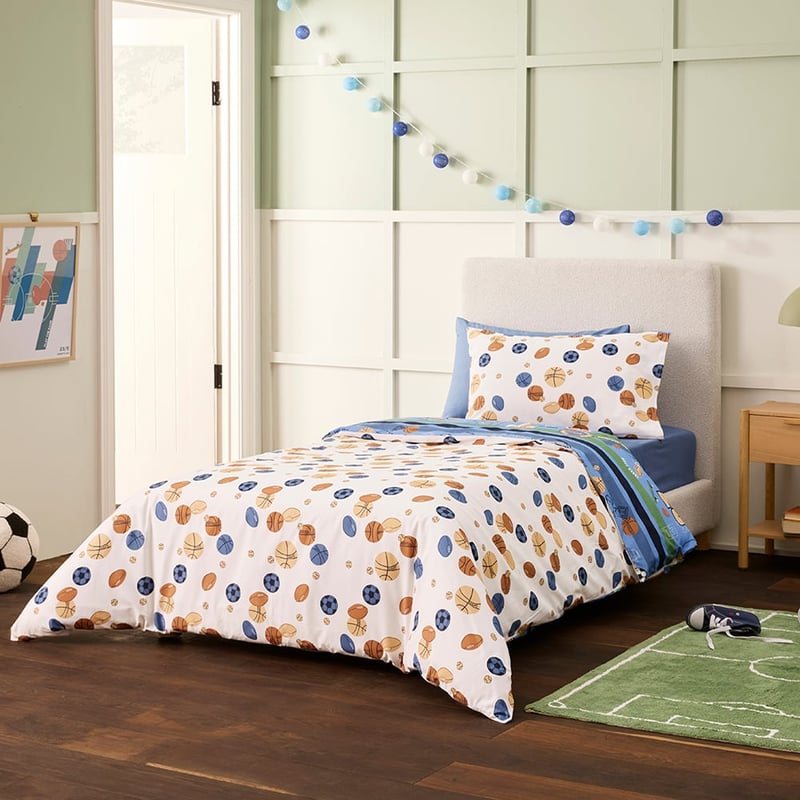 All Sports Blue Quilt Cover Set