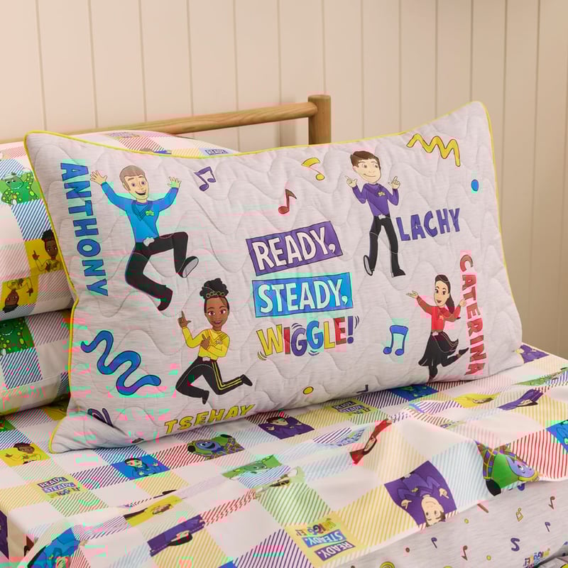 The Wiggles Grey Marle Quilted Quilt Cover Set