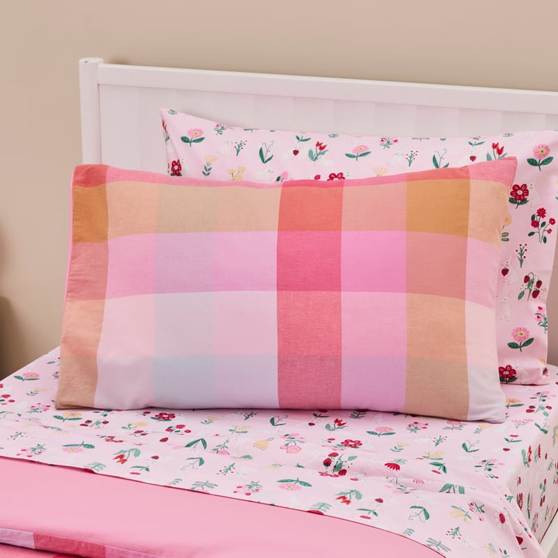 Emerson Yarn Dyed Pink Check Quilt Cover Set