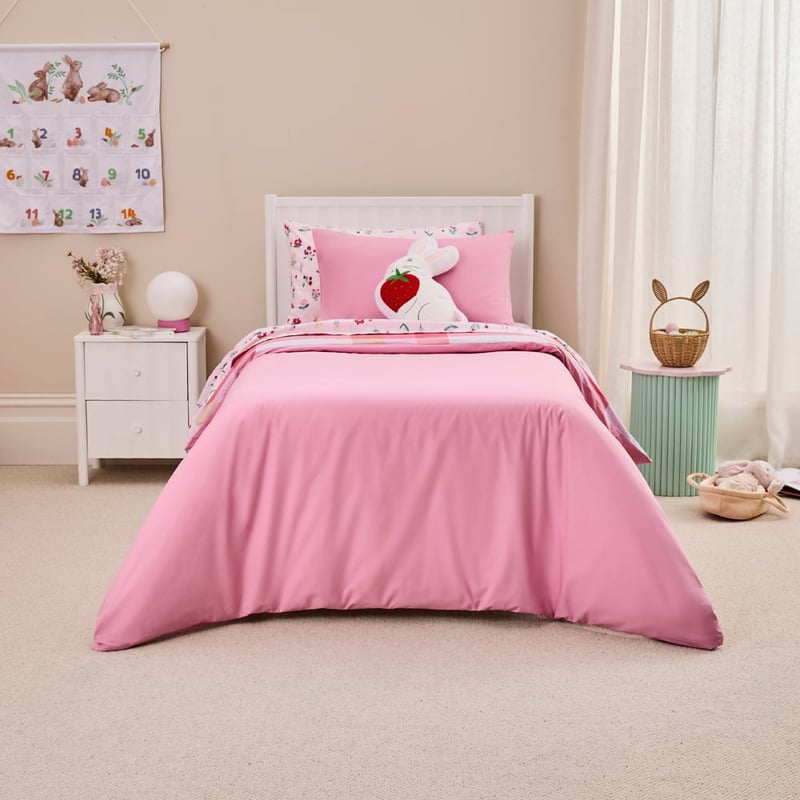 Emerson Yarn Dyed Pink Check Quilt Cover Set