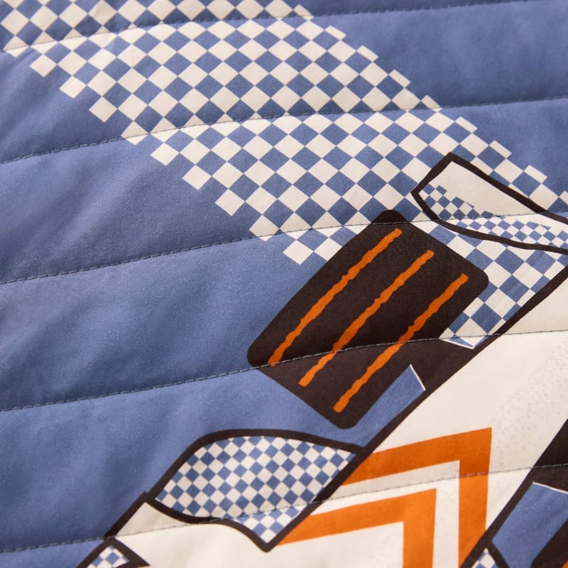 Speedy Race Car Navy Quilted Quilt Cover Set