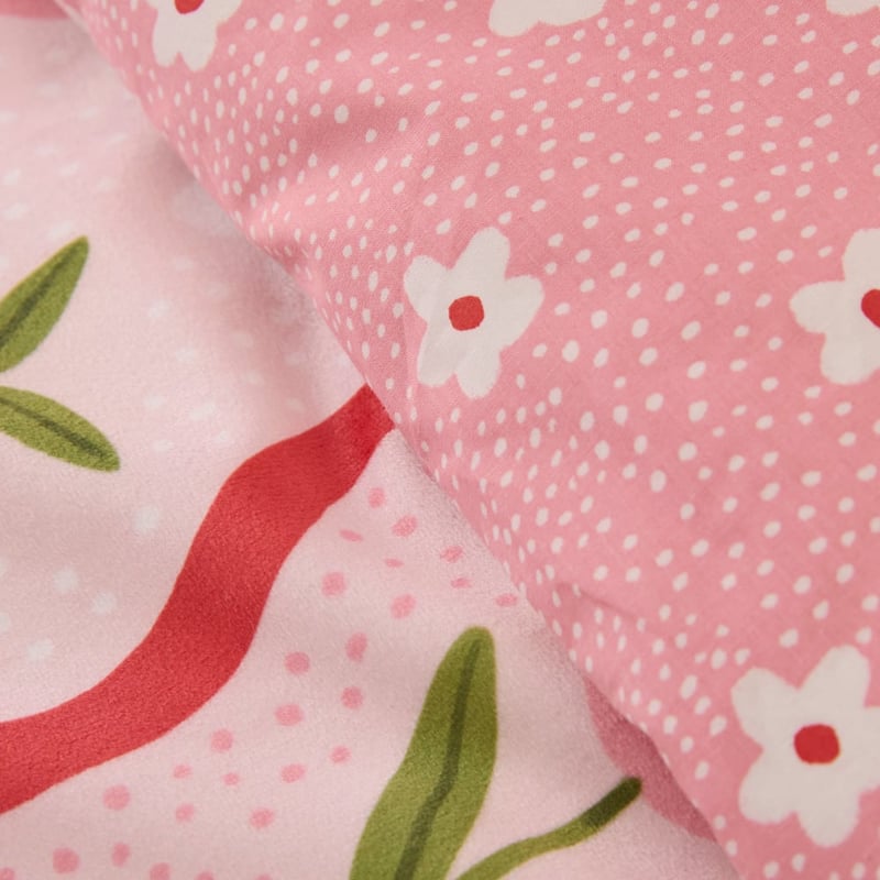Cherry Tulip Pale Pink Velvet Quilt Cover Set