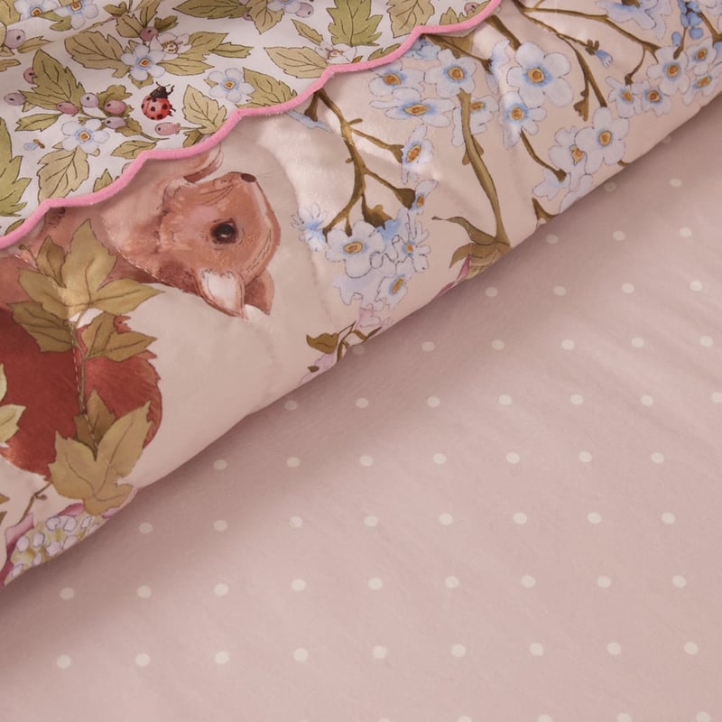 Fleur Harris Woodland Quilted Velvet Bedlinen Pink
