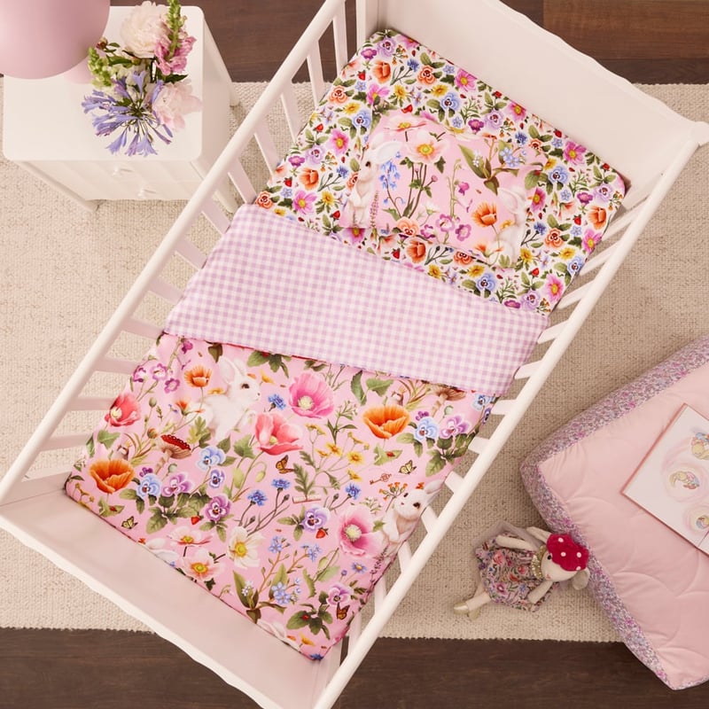 Fleur Harris Garden Of Dreams Pink Cot Quilt Cover Set