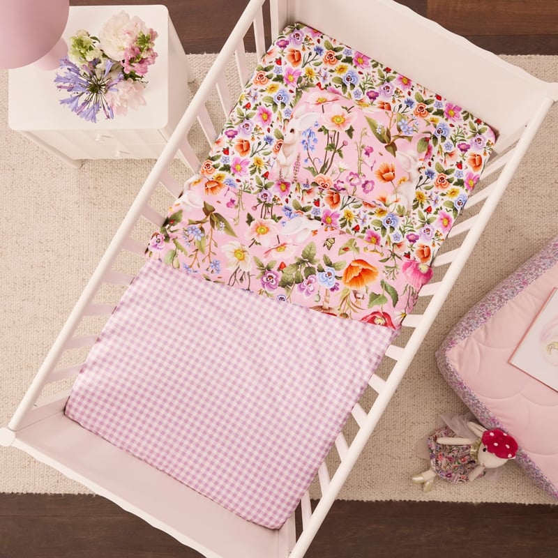 Fleur Harris Garden Of Dreams Pink Cot Quilt Cover Set