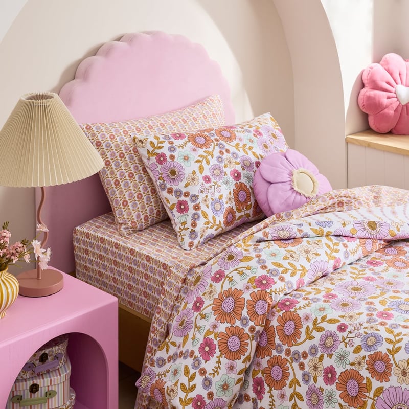 Willa Floral White Quilt Cover Set