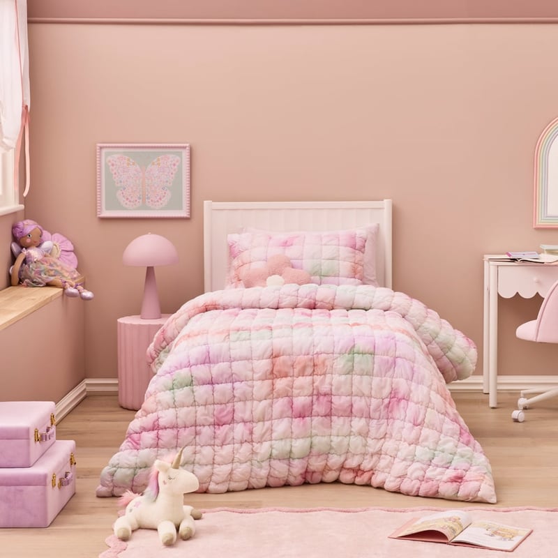 Ombre Marshmallow Quilted Quilt Cover Set