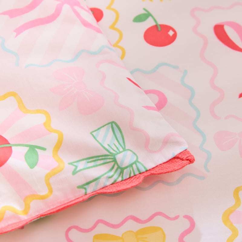 Cherry Amour Light Pink Cot Quilt Cover Set