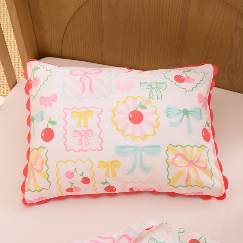 Cherry Amour Light Pink Cot Quilt Cover Set