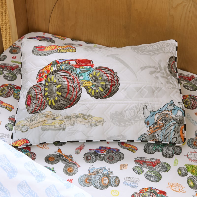 Mattel Hot Wheels Monster Trucks Quilted Quilt Cover Set