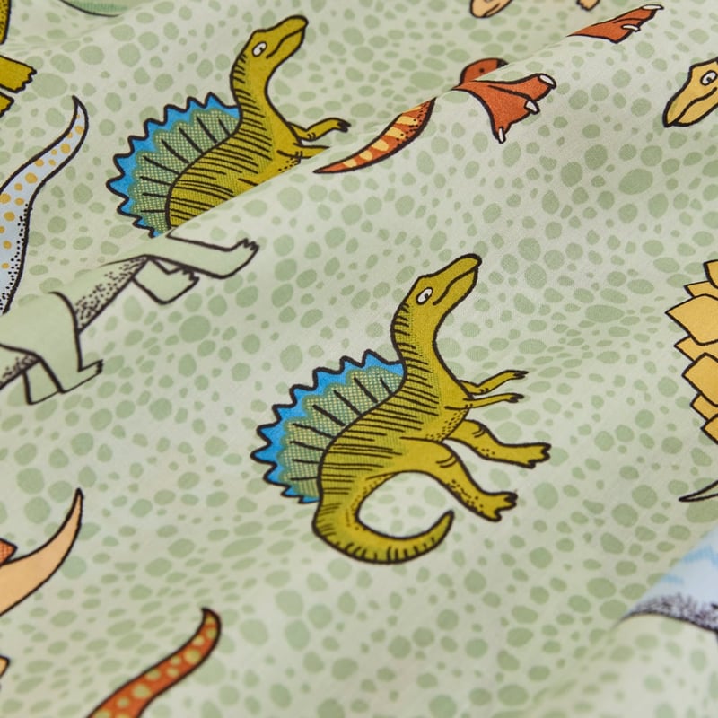 Dino Walk Soft Green Cot Sheet Set