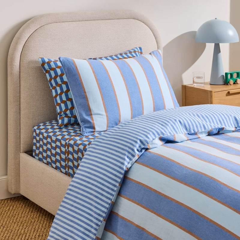 Stonewashed Chocolate Dallas Stripe Quilt Cover Set