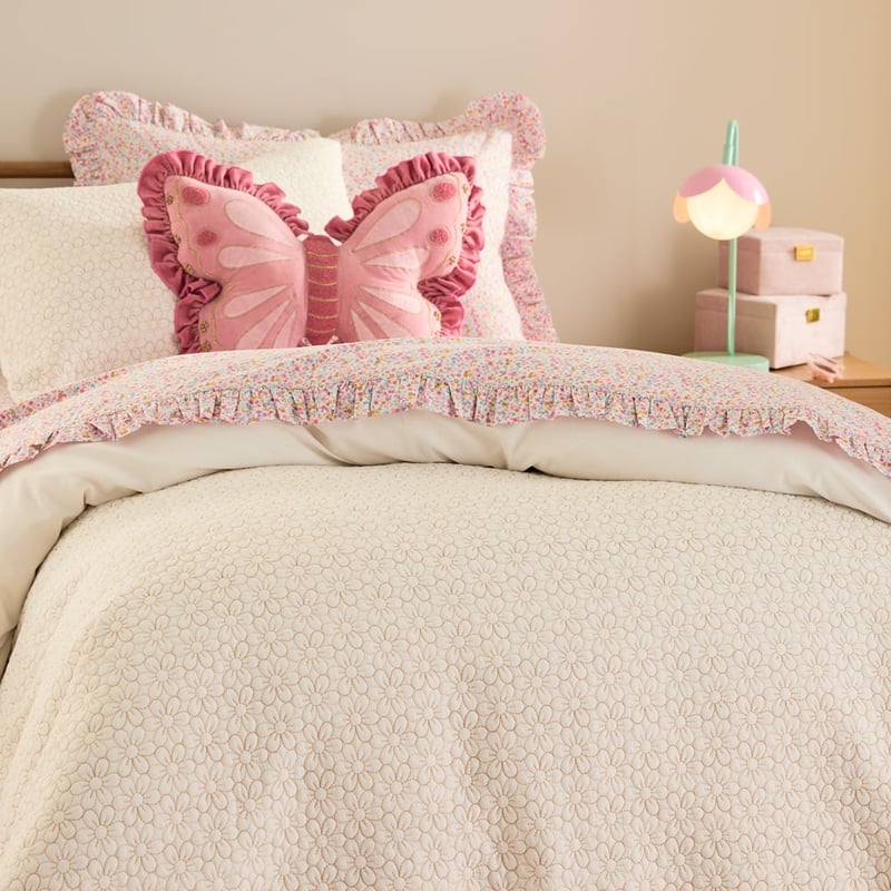 Heirloom Everbloom Natural Quilt Cover Set