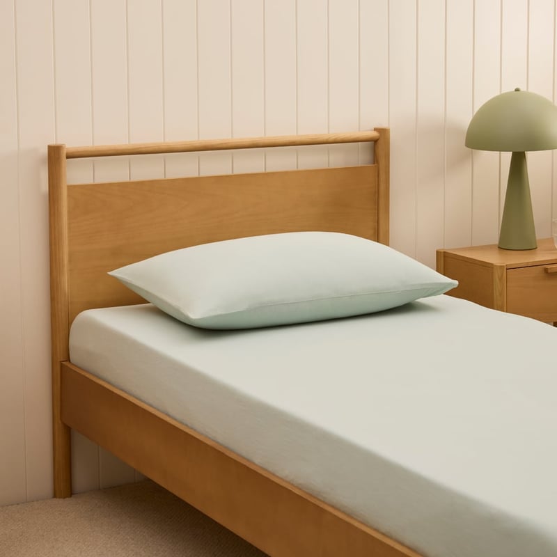 Stonewashed Cotton Soft Sage Fitted Sheet Set