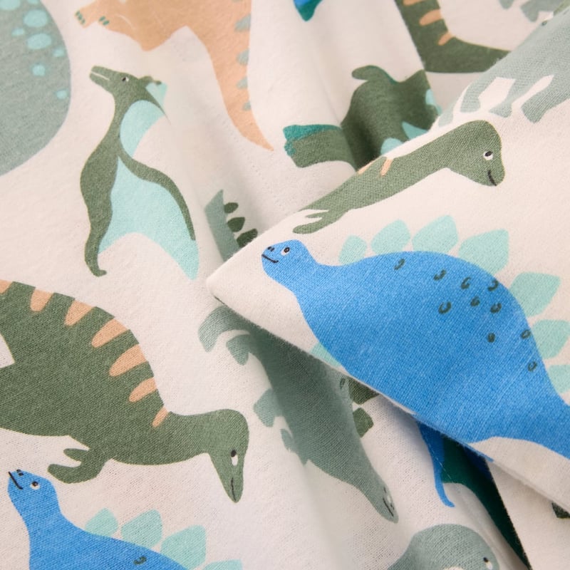 Dino Zone Green Flannelette Cot Sheet Set