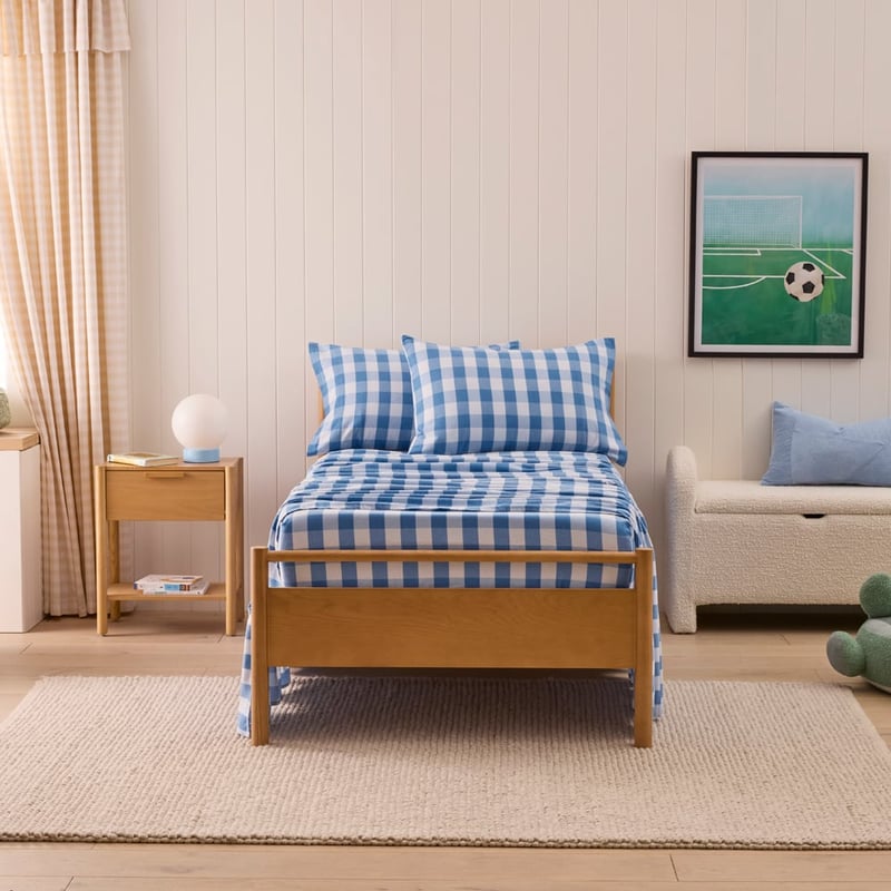 Parker Check Blue Flannelette Sheet Set