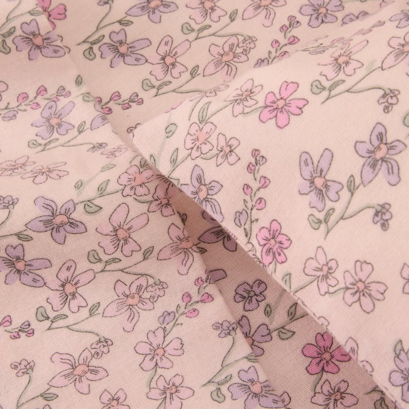 Gracie Floral Soft Pink Flannelette Cot Sheet Set