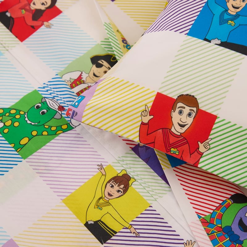 The Wiggles White Cot Sheet Set