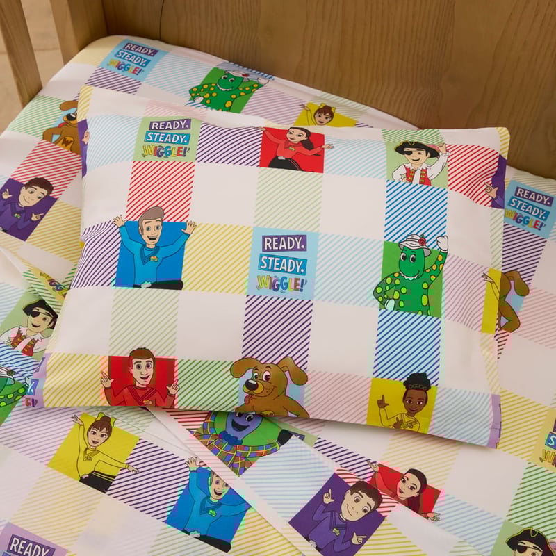 The Wiggles White Cot Sheet Set