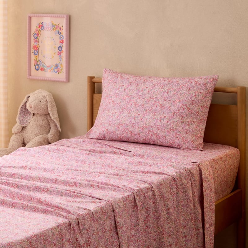 Floral Fields Red Sheet Set