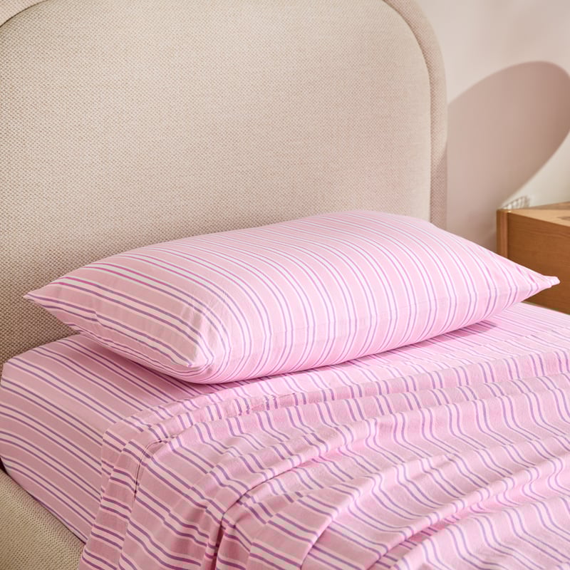 Pippa Pink Stripe Sheet Set
