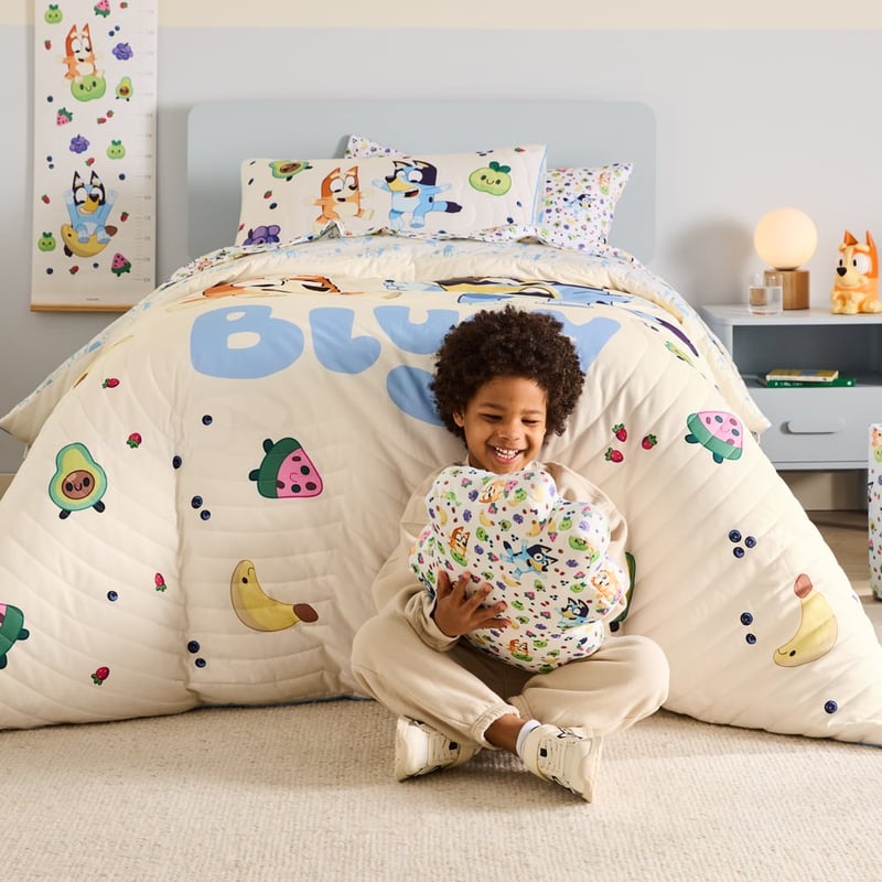 BBC Bluey Fruity Fun Quilted Quilt Cover Set