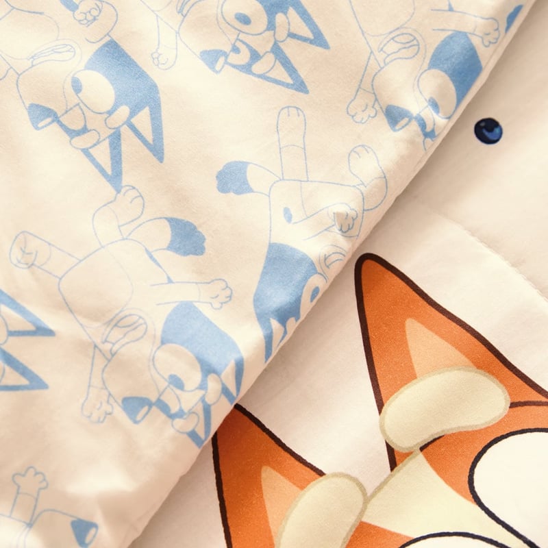 Bluey Fruity Fun Cot Quilted Quilt Cover Set