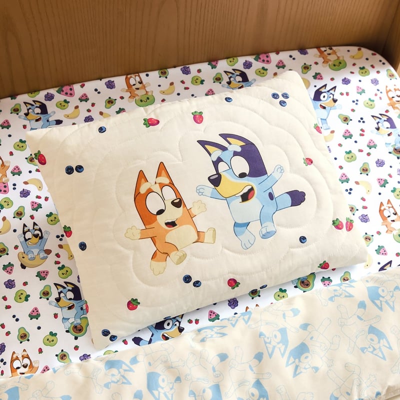 Bluey Fruity Fun Cot Quilted Quilt Cover Set