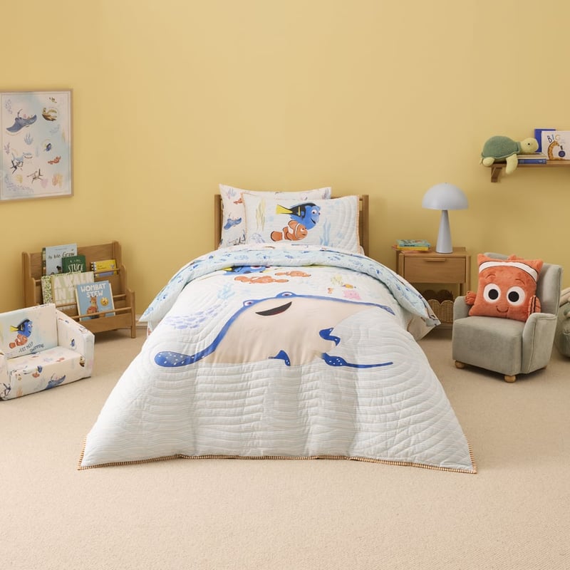 Disney Pixar Finding Nemo Soft Blue Quilted Quilt Cover Set
