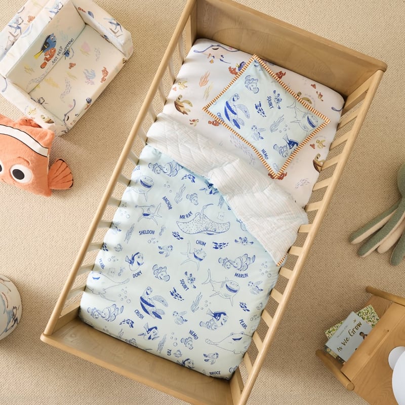 Disney Pixar Finding Nemo Soft Blue Cot Quilted Quilt Cover Set