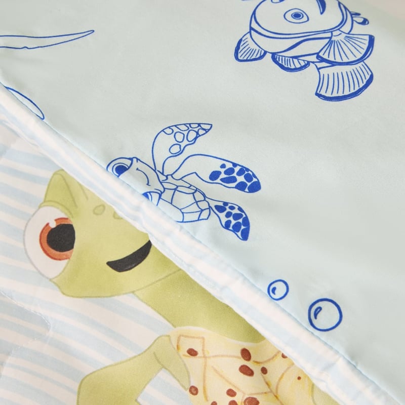Disney Pixar Finding Nemo Soft Blue Cot Quilted Quilt Cover Set
