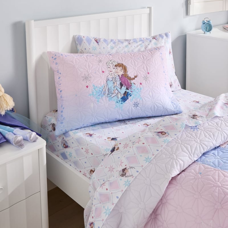 Disney Frozen Pink Quilted Quilt Cover Set