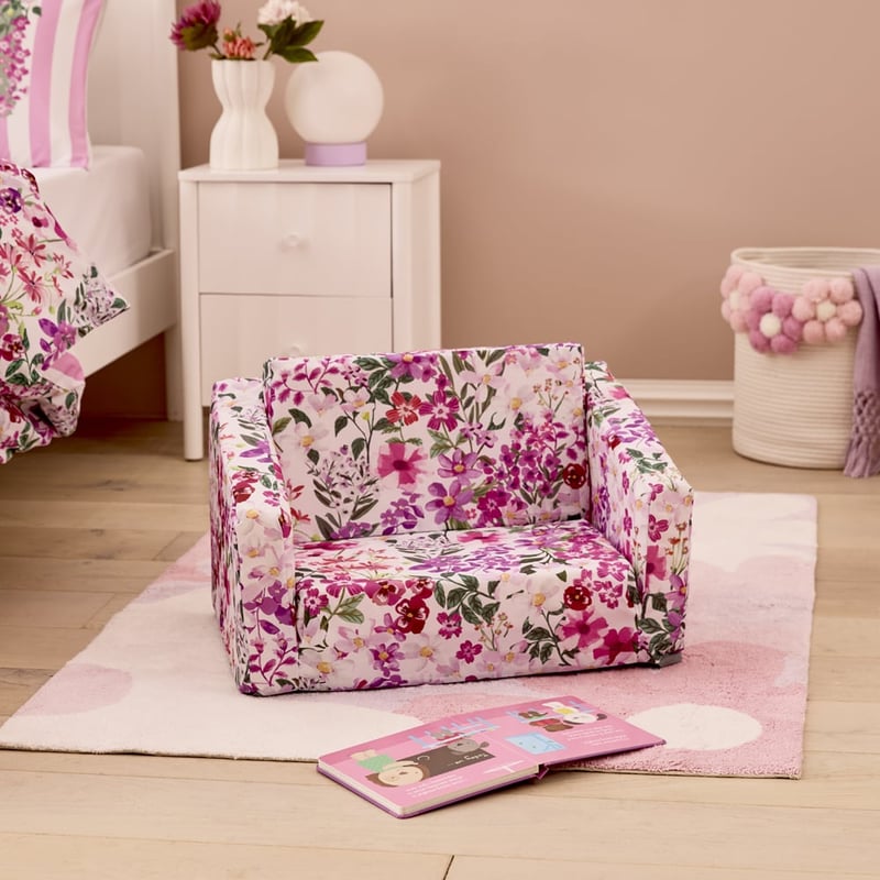 Berry Floral Flip Out Sofa