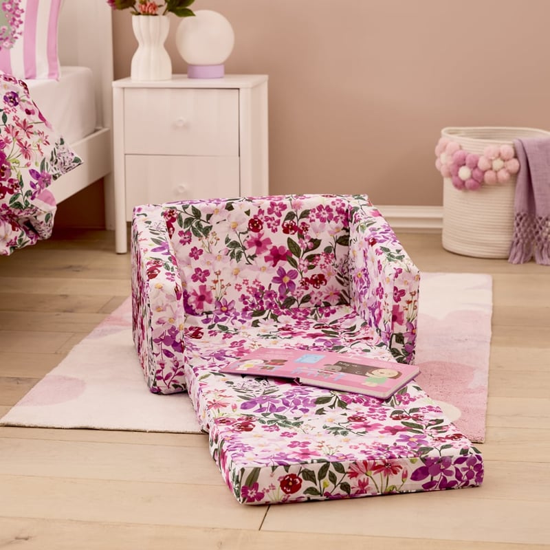 Berry Floral Flip Out Sofa