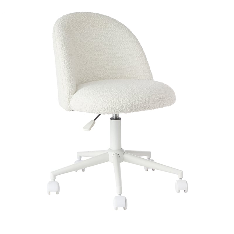 Snow White Boucle Desk Chair
