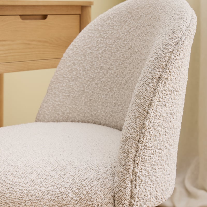 Snow White Boucle Desk Chair