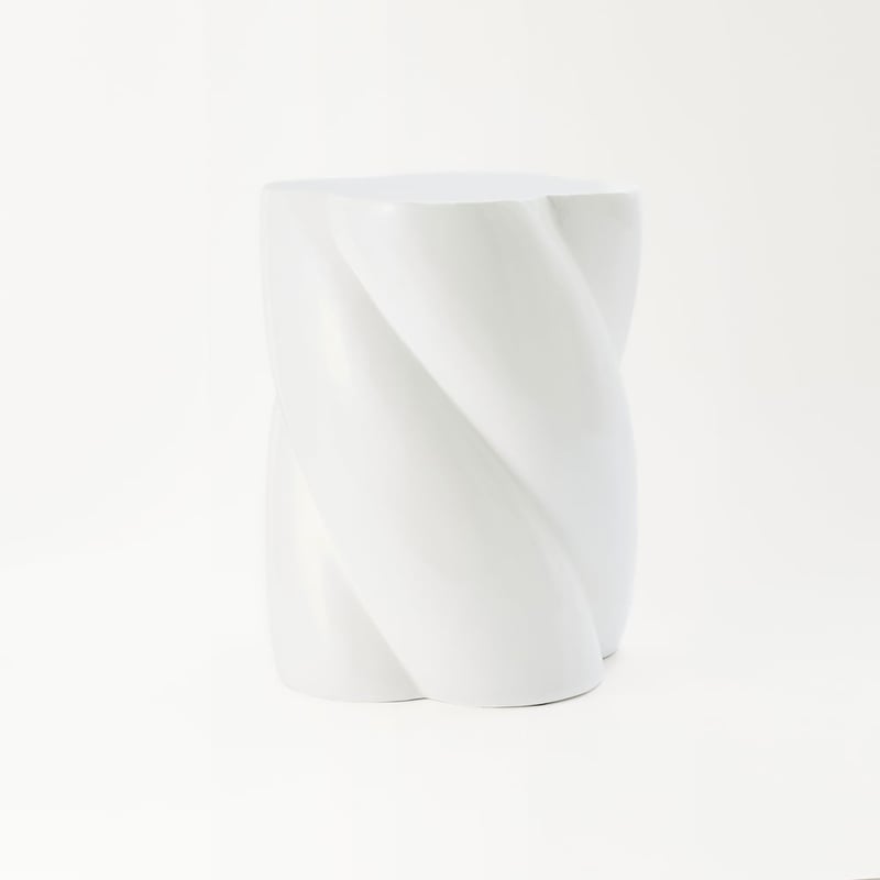 Tito White Twisty Side Table