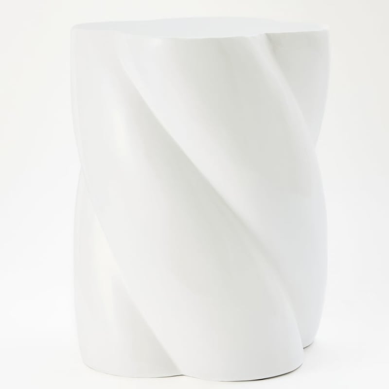 Tito White Twisty Side Table