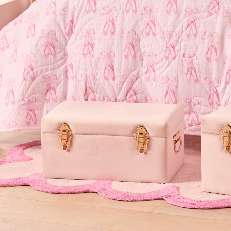 Pink Check Storage Trunk