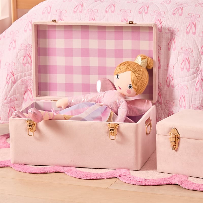 Pink Check Storage Trunk