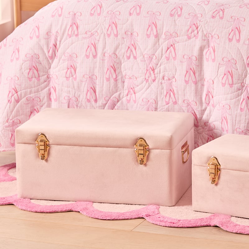 Pink Check Storage Trunk