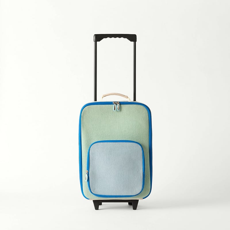 Green Cord Wheelie Bag