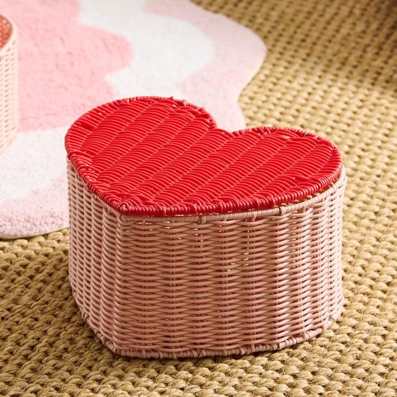 Sweet Heart Pink Storage Basket