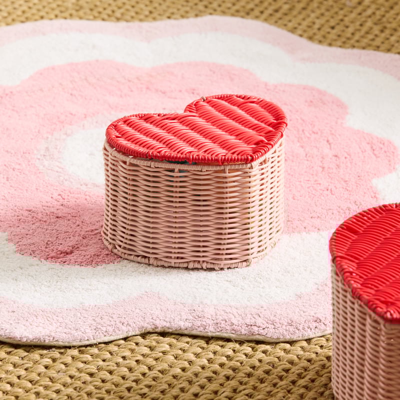 Sweet Heart Pink Storage Basket