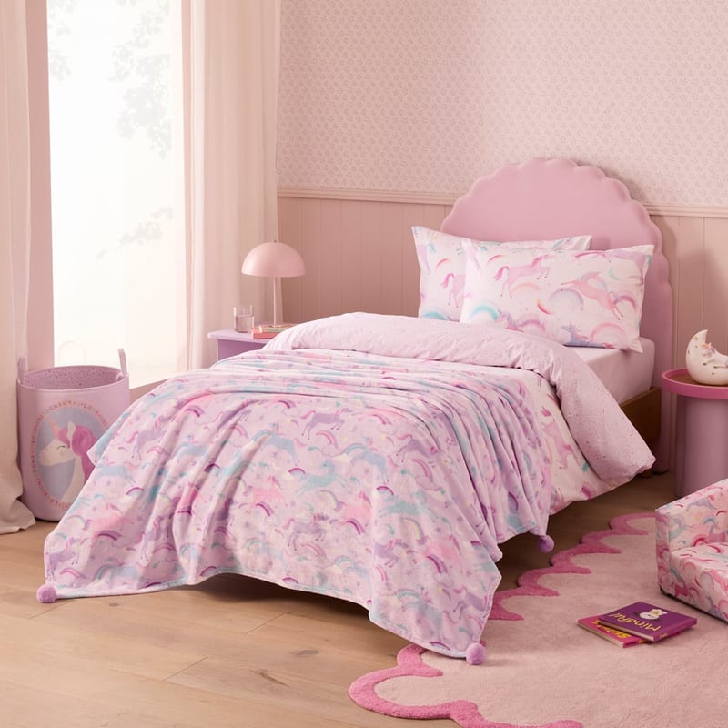 Novelty Rainbows & Unicorns Ultra Soft Blanket