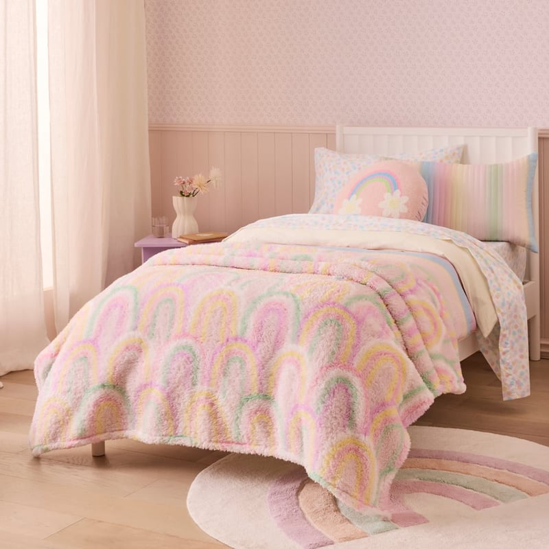 Sammy Ruby Rainbow Sherpa Blanket